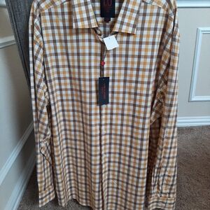 Stylish Brown and White Checkered Men's Shirt